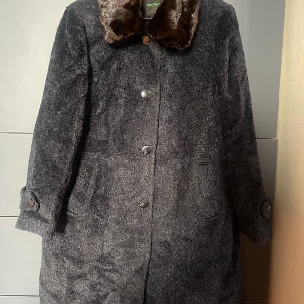 알파카 모 밍크 그런지 갸루 롱코트