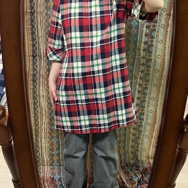 체크 원피스 코디