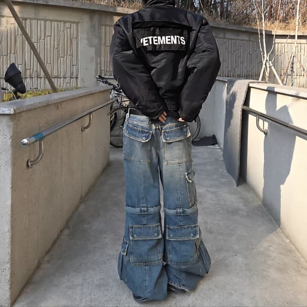 베트멍 112 리버시블 유틸리티 자켓 폴리스 크롭 봄버 블랙