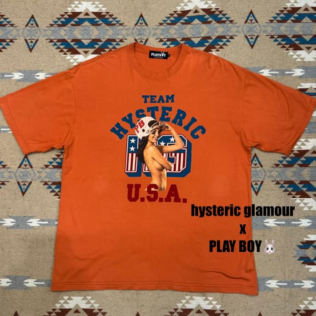 [L] 히스테릭글래머 x 플레이보이 팀히스테릭 USA 티셔츠 