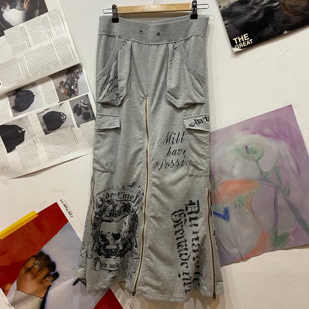 y2k Skull Long Skirt 