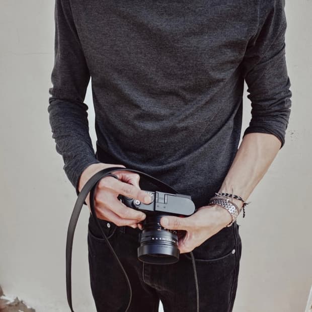 Textured Roll Long Sleeve - Charcoal 