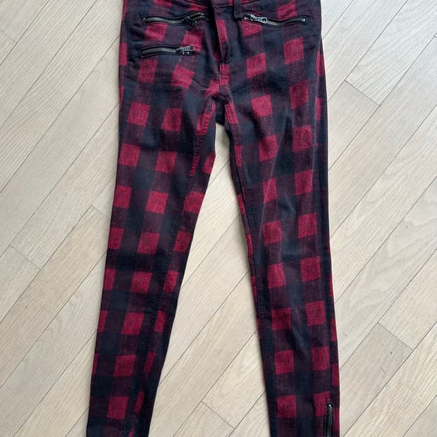 [택포] Rag&Bone 레드 체크진 25 랙앤본 스키니진 팬츠