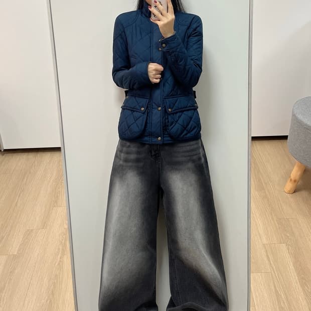 폴로 랄프로렌 넥 벨티드 네이비 퀄팅 자켓