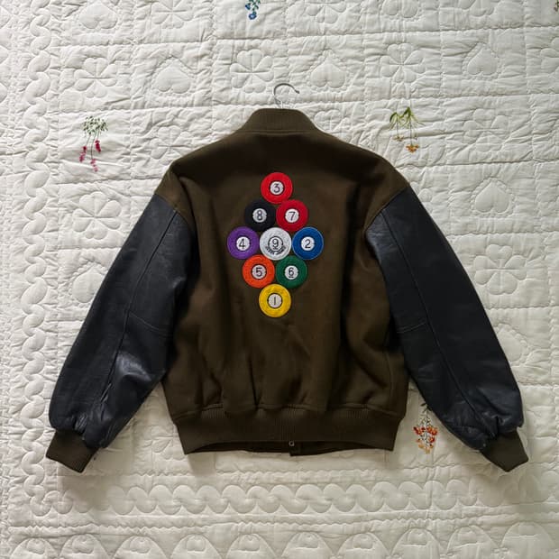 90s 빈티지 카우레더 소가죽 스타디움 아메리칸 바시티자켓