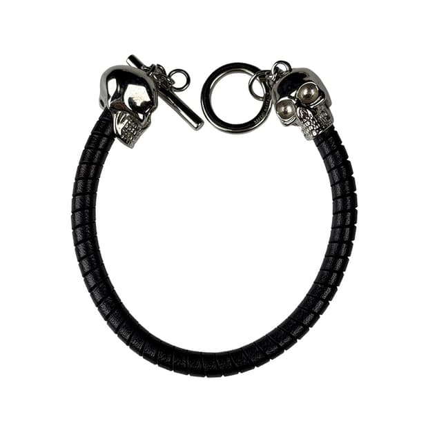 알렉산더 맥퀸 스컬 가죽 팔찌