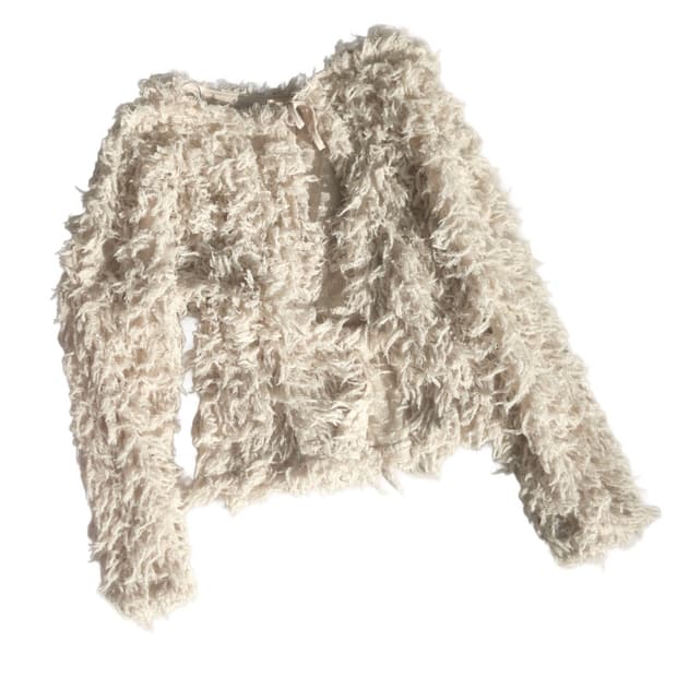 Cream Shaggy Cardigan 크림 가디건