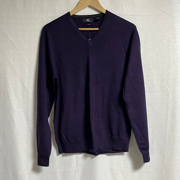 새상품 공용 캘빈클라인 메리노울 브이넥니트 M