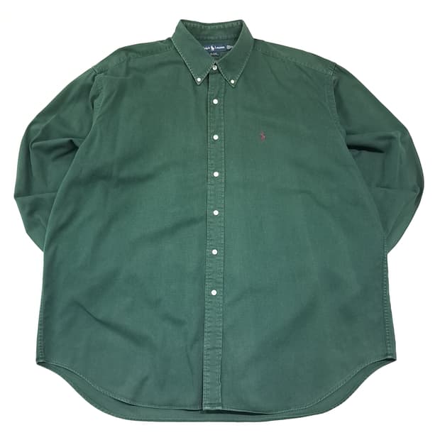 CK076 2XL 폴로 90s 미국판 페이드 틸그린 셔츠 남방