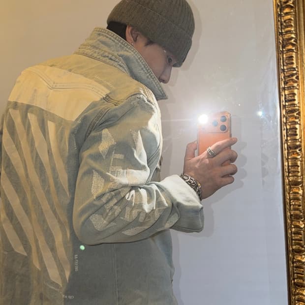 오프화이트 데님 셔츠 자켓