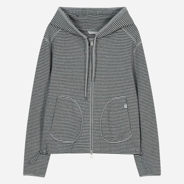 타입서비스 스트라이프 포켓 후디 그레이 