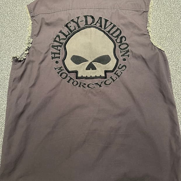 할리데이비슨 스컬 슬리브리스 셔츠 L