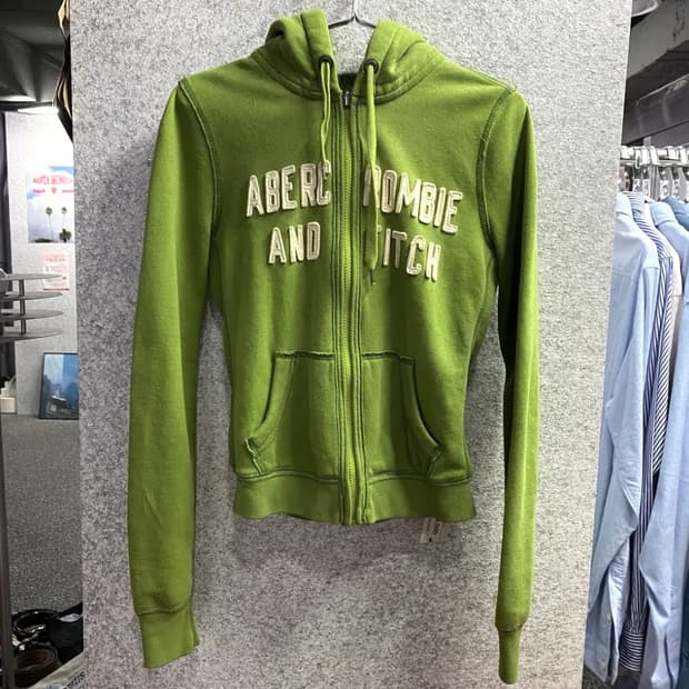 Abercrombie y2k spellout hoodie zip-up