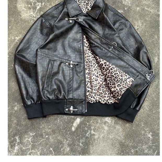 belvet Leopard Lined Fireman Jacket