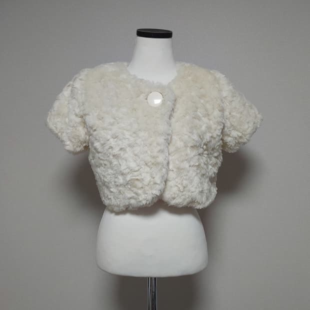 빈티지 페이크 퍼 숏 볼레로 