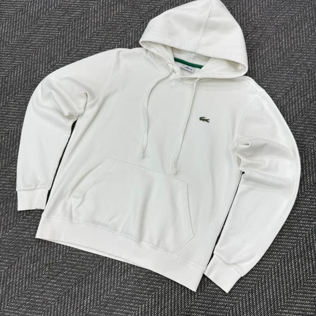 라코스테 후드티 화이트
