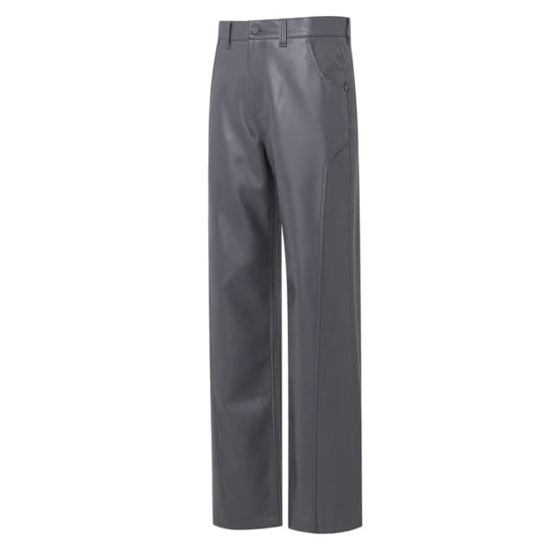 ADDOFF 레더 믹스 팬츠