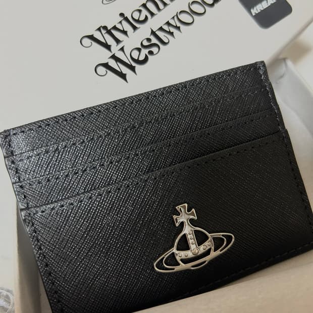 비비안 웨스트우드 플랫 카드 홀더 블랙