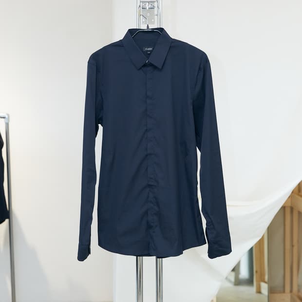 Hidden Buttons Span Shirt