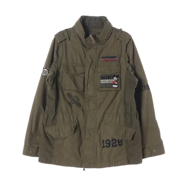 홀하우스 미키마우스 패치 빈티지 밀리터리 야상 자켓 S