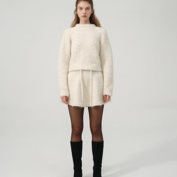 더바넷 포인텔 부클 니트