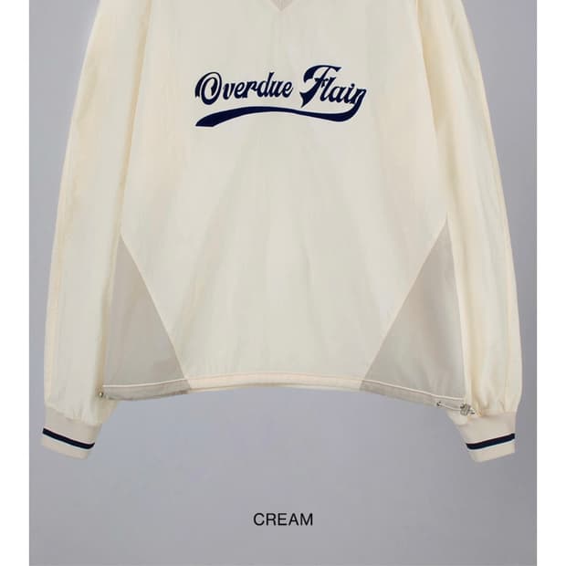 오버듀플레어 나일론 맨투맨 아이보리