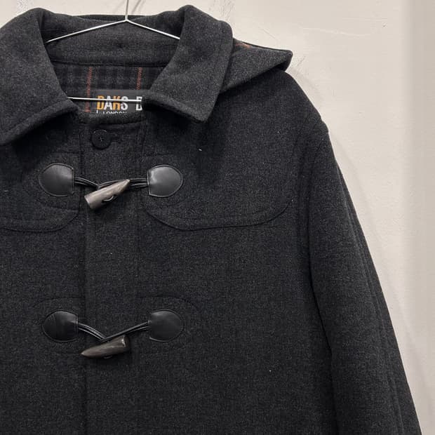 닥스 런던 울 후드탈착 카라 더플코트