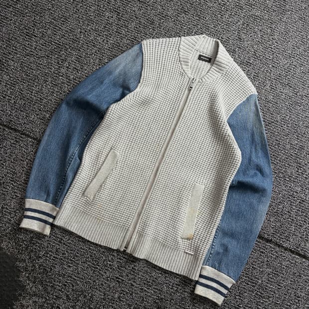 디젤 아카이브 데님 앤 니트 믹스업 집업 자켓 3638