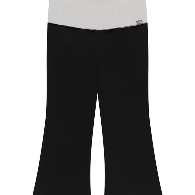 038 MINI WAFFLE FOLDING LEGGINGS BLACK