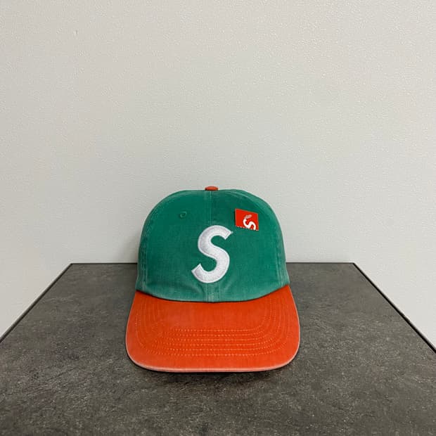 (OS) 슈프림 S로고 볼캡 모자 오렌지 그린