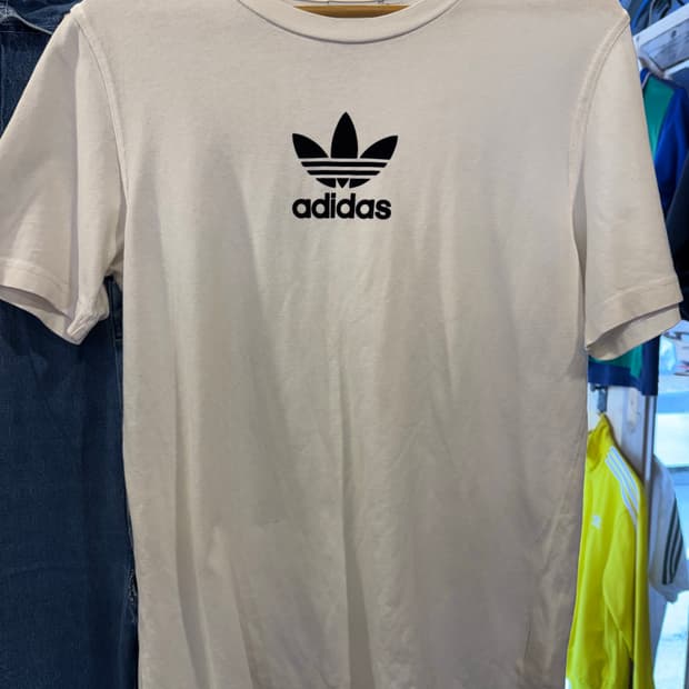 아디다스 트레포일 빅로고 화이트 반팔 티셔츠