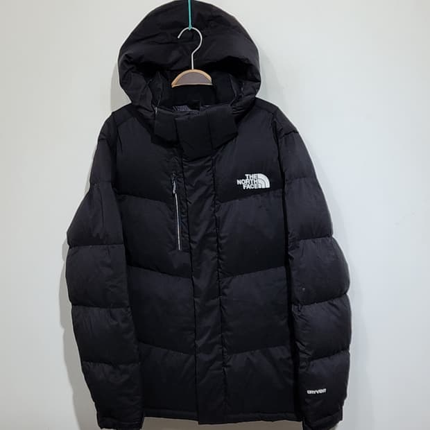 (L) 노스페이스 거위털 패딩점퍼 블랙 구스다운 후드자켓 
