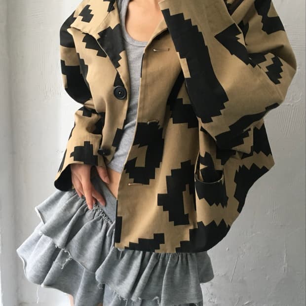 Vivienne Westwood 비비안웨스트우드 카멜 픽셀 패턴 자켓