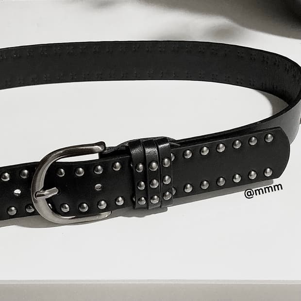 [Unisex] 더블 스터드 가죽벨트