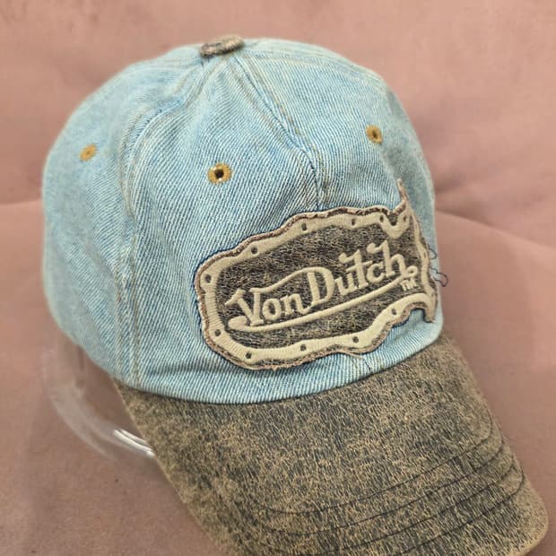 Von Dutch 본더치 빈티지 데님 볼캡 / 디스트레스 워싱