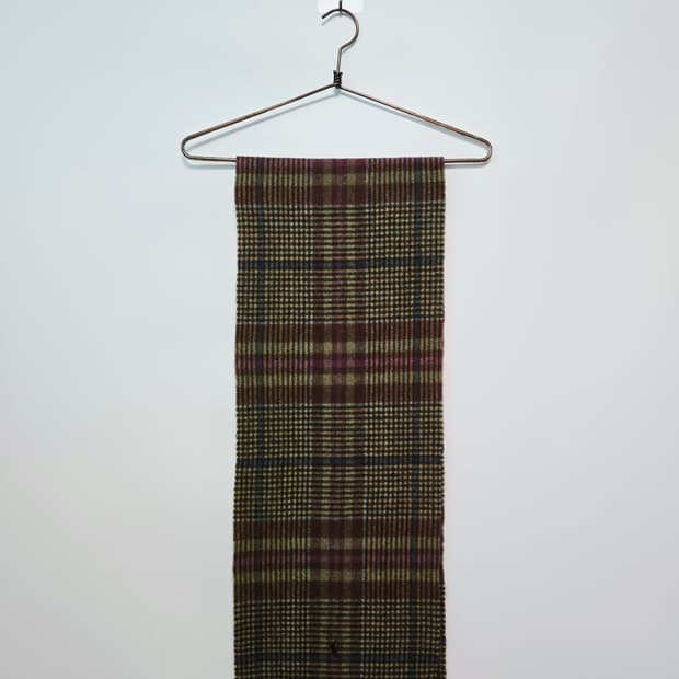 폴로 랄프로렌 카키 체크 램스울 머플러 목도리