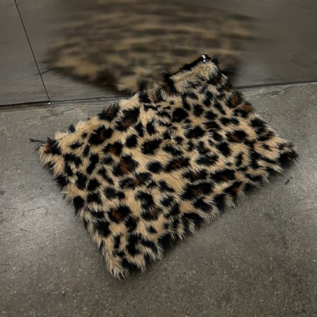 Leopard fur clutch bag