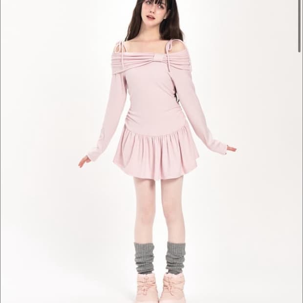 위스페어리 디어마이페어리 핑크 원피스