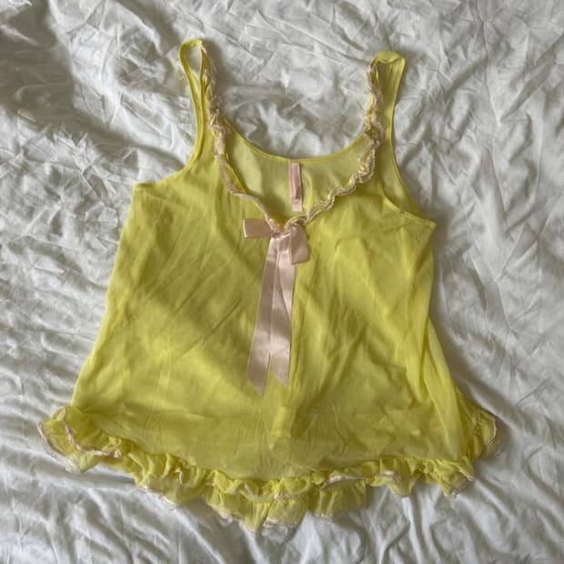 victoria’s secret 빈티지 메쉬 케미 탑 슬리브리스