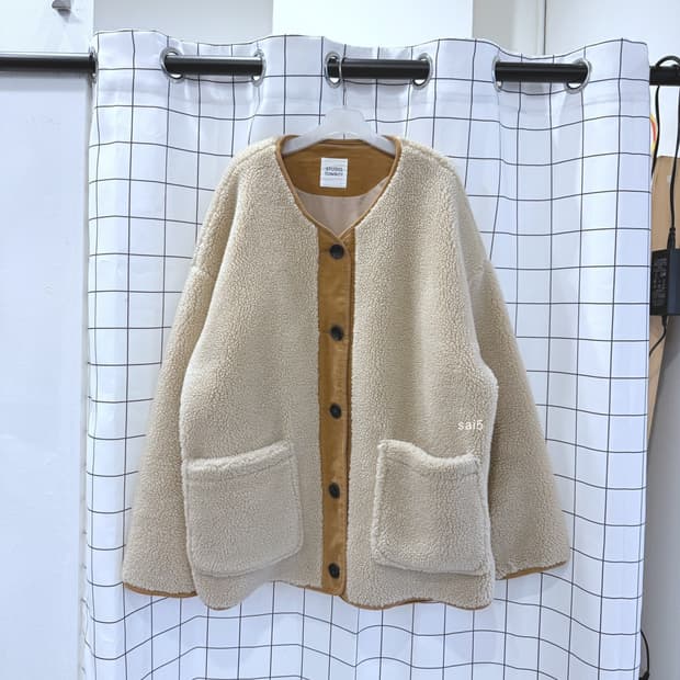 스튜디오톰보이 코듀로이배색 뽀글이자켓