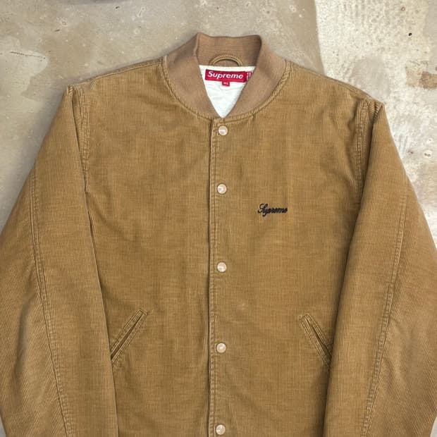 XL Supreme 브라운 코듀로이 스타디움 자켓