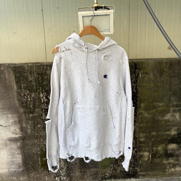 챔피온 리버스위브 디스트레스드 후드