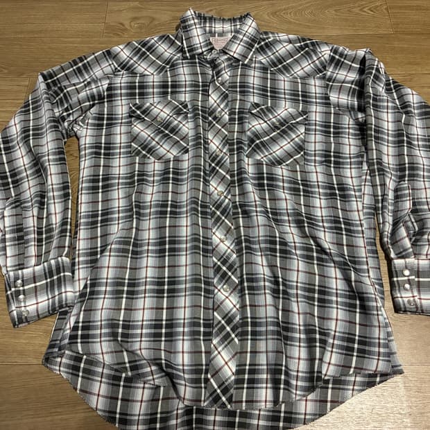 L) HbarC 에이치바씨 웨스턴 체크 여름 셔츠 made in usa