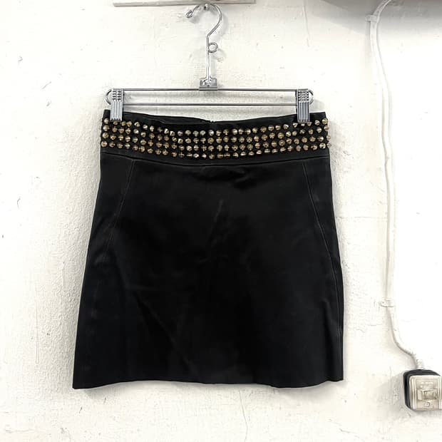 필립 플레인 2014AW 런웨이 스터드 레더 스커트