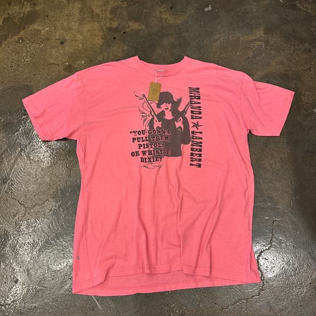 90s Made in USA 미란다 램버트 데미지드 반팔티 XXL