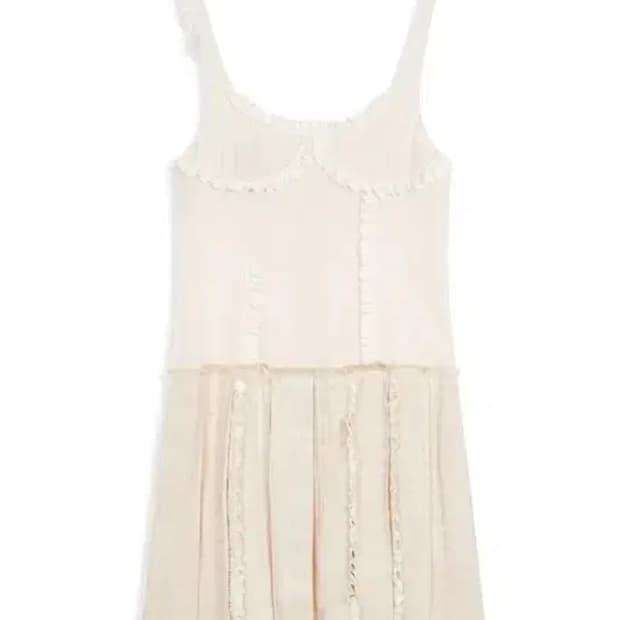 오픈와이와이 FLAPPER PLEATS DRESS, IVORY 원피스
