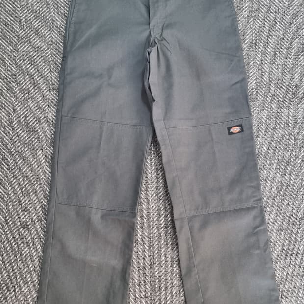 Dickies — 차콜 레귤러핏 더블니 워크팬츠