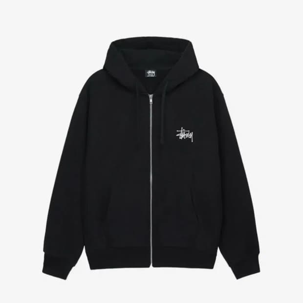 스투시 베이직 후드집업 블랙  XL