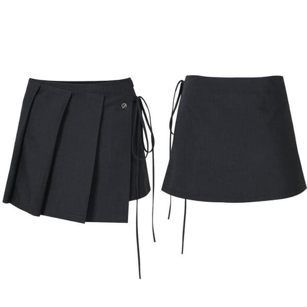 페인오어플레져 레이 미니스커트 (블랙) s