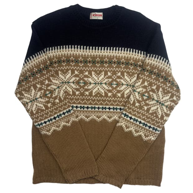 맥그리거 빈티지 노르딕 패턴 울 니트 스웨터 M